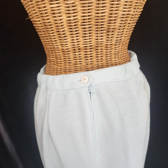 Vintage ILGWU Union Made Powder Blue Pleated & Button Skirt 26.5"" plus stretch - Picture 6 of 11
